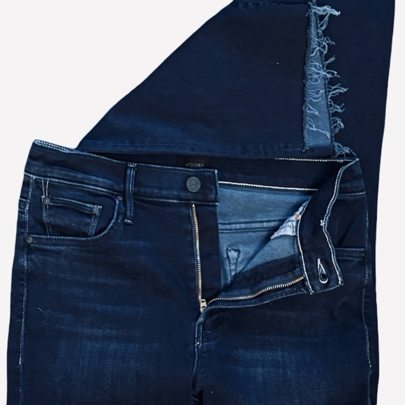 MOTHER The Insider Crop Step Fray Dark Blue Denim Jean Night Tripper Wash Sz 29 - Picture 8 of 13